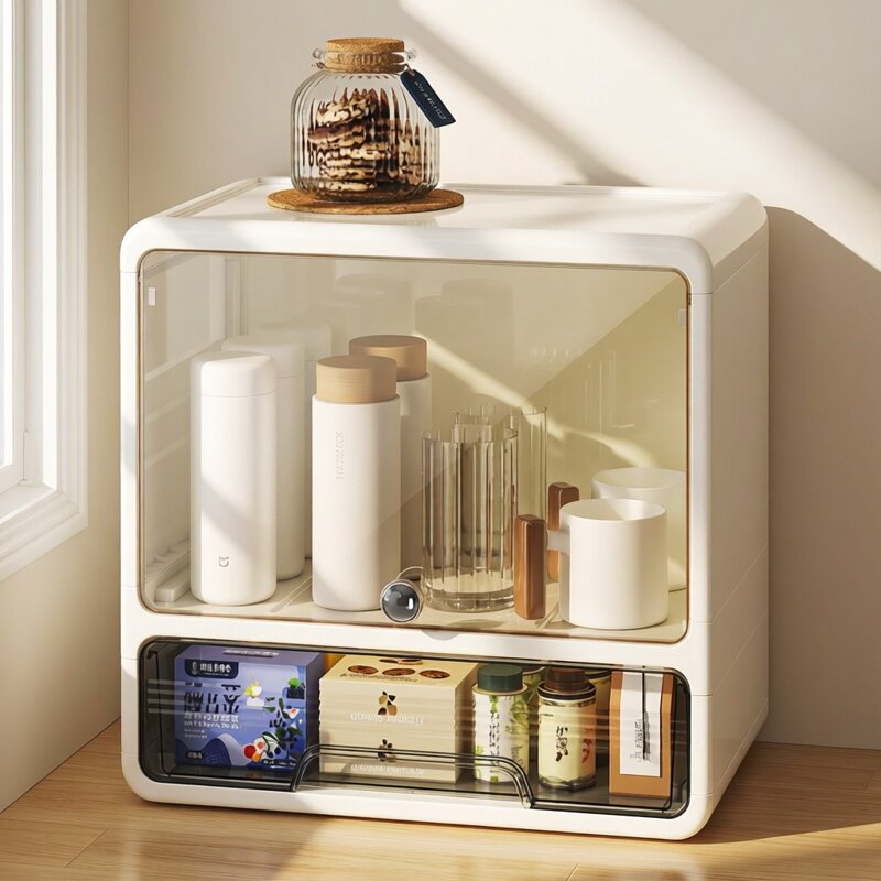Coffee Tea Drawer Organizer - Estante de almacenamiento multicapa con cajones,