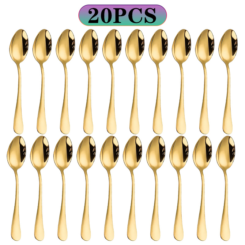 Coffee Tea Games - Juego de cucharas pequeñas de acero