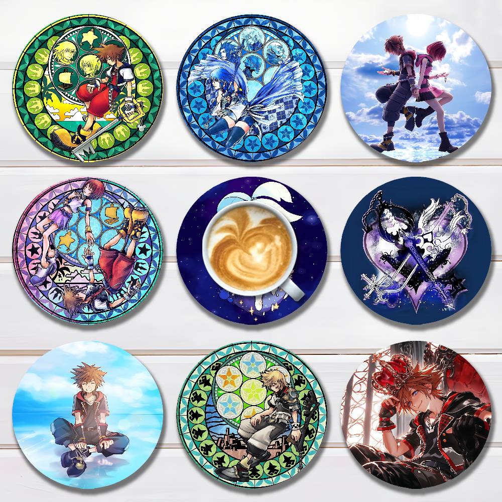 Coffee Tea Games - Posavasos redondos de madera con diseño