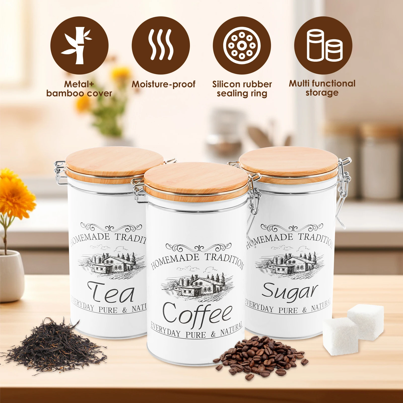 3 unids/set de botes de azúcar - Coffee Tea Games reseña y precio